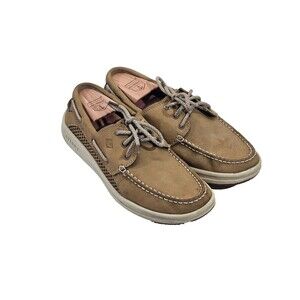 Sperry Mens 8.5M Gamefish Leather‎ Boat Shoe Tan Casual Loafer Slip On Shoes EUC